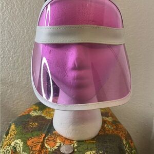 Pink Vintage Visor with White Trim